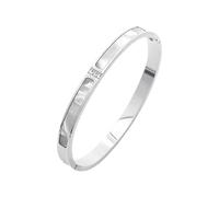 White Shell Inlaid Alloy Cuff Featuring 3 Crystals Stones Modern Minimalist Jewelry Accessory For Trendy Women Women's