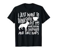 White Shepherd Dog Coffee Lover White German Shepherd T-Shirt