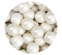 White Shimmer Gumballs 1 Inch Gumballs, 2 Pound Bulk Bag (Approx. 110 Pieces), White Candy, Gumballs 1 Inch White Shimmer, The Hampton Popcorn & Candy Company