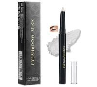 White Shimmer Waterproof Eyeshadow Stick - Long-Wearing Creamy Eye Crayon with Twist Up Pencil for Buildable High Luminous Finish, Quick Blend Application & Crease-Resistant Wear