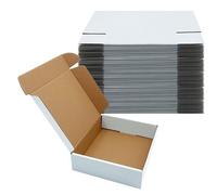 White Shipping Boxes 9x7x2 inch 25 Pack,Corrugated Boxes Mailer Packaging for Mailing Small Business，E-Commerce Gift Boxes for Wrapping Present Moving Storage Heavy Duty Recycled Cardboard Boxes
