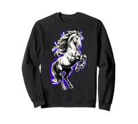 White Shire Horse Purple Aura Equestrian Rearing Sweatshirt