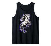 White Shire Horse Purple Aura Equestrian Rearing Tank Top