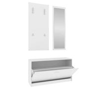 White Shoe Cabinet 3-in-1 Set Engineered Wood