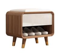 White Shoe Cabinet with Bench, Solid Pine Entryway Storage Organizer, Adjustable Interior Shelves for Living Room Hallway, Compact Footrest Seat for Small Spaces