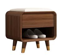 White Shoe Cabinet with Bench, Solid Pine Entryway Storage Organizer, Adjustable Interior Shelves for Living Room Hallway, Compact Footrest Seat for Small Spaces