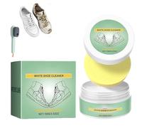 White Shoe Cleaner, 100g, Rinse Free White Shoe Cleaner Cream, Multi-functional Cleaning and Stain Removal Cream with Sponge (1Pcs)