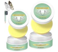 White Shoe Cleaner, 100g, Rinse Free White Shoe Cleaner Cream, Multi-functional Cleaning and Stain Removal Cream with Sponge (2Pcs)