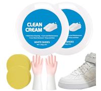 White Shoe Cleaner Cream, 160g Multipurpose No-Wash Solid Comes with Sponge Removes Stains (2sets)