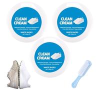 White Shoe Cleaner Cream, 2026 Multi-Functional Cleaning and Stain Removal Cream with Sponge, Shoes Decontaminate Solid Paste (3pcs)