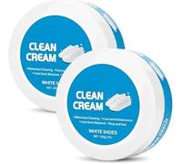 White Shoe Cleaner Cream, Multipurpose No-Wash Solid Cleaning Paste with Sponge, Stain Removal Cream, Suitable for Leather Sneakers Soles, Decontaminate Solid Paste (White-2PCS)