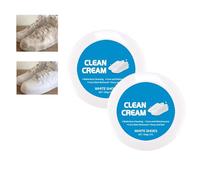 White Shoe Cleaner Cream, Multipurpose No-Wash Solid Comes with Sponge Removes Stains, Effective Shoe Cleaning (2pcs)