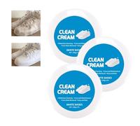 White Shoe Cleaner Cream, Multipurpose No-Wash Solid Comes with Sponge Removes Stains, Effective Shoe Cleaning (3pcs)
