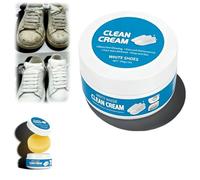 White Shoe Cleaner Cream with Sponge - No-Wash Multipurpose Cleaning Paste for Leather Sneakers & Soles, Effortlessly Removes Dirt & Stains, Instantly Restore Your Shoes to Like-New (1Pcs)