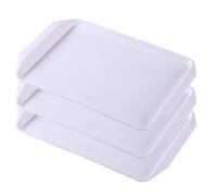 White Shoe Mat Set - 3 Plastic Mats for Entryway Garden Bedroom Garage - Heavy Duty Shoe Scraper Mud & Dirt Catcher Floor Protector