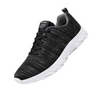 White Shoes Mens Top Fashion Spring Trainers Flat Bottom Lightweight Breathable Mesh Slip On Comfortable Solid Color Simple Walking Shoes Men Black, gray, 12 UK