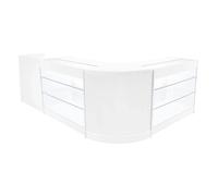 White Shop Counter Set Aries LED Light K1200 CM60 TB60 120cm 60cm
