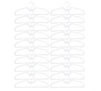 White Short Neck Plastic Clothes Hangers With Anti Slip Texture For Space Saving Closet Organization And Vertical Storage Of Shirts Dresses And Jackets Lightweight Design Pack Of Ten(20pcs)
