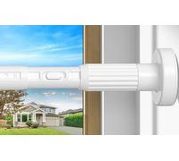 White Shower Curtain Pole 104-372cm No Drilling Extra Long Tension Rods Extendable Curtain Poles For Clothes Tension Curtain Rod For Curtains,Windows,Bathroom,1pcs
