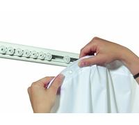 White Shower Curtain Rail With Rollers 75-125Cm. Aluminum