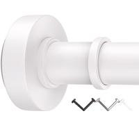 White Shower Curtain Rods, 45-182 cm, Never Rust, Never Slip,Adjustable Tension Rod with Durable Spring, No Drilling, Use for Bathroom, Bedroom, Kitchen, Balcony