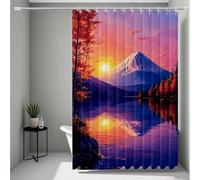 White Shower Curtain, Shower Curtains Mount Fuji Bathroom Curtains with 12 Hooks, HD Printing Waterproof Bath Curtain Quick-Drying Washable for Wet Room, Bathroom Decor, Gifts 90x200cm -ly2507233