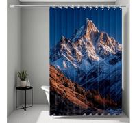 White Shower Curtain, Shower Curtains Mountain Bathroom Curtains with 12 Hooks, HD Printing Waterproof Bath Curtain Quick-Drying Washable for Wet Room, Bathroom Decor, Gifts 90x200cm -ly25072L4