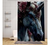 White Shower Curtain Unicorn Shower Curtains for Bathroom HD Printing Waterproof Bathroom Curtains with 12 Hooks, Polyester Bath Curtain Machine Washable Fabric for Bath Tub 36x80inch -zpg25073CA