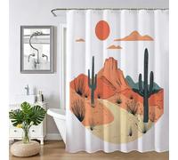 White Shower Curtain,Weighted Shower Curtain for Bathroom,Washable Quick-Drying,Resistant Waterproof with 12 Pcs Hooks,Landscape Fabric Extra Long Curtains,for Shower Stall 130x170cm 52x67Inch Z-110