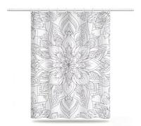 White Shower Curtains for Bathroom 120x200cm, Long Waterproof Bath Curtain, Polyester Fabric Window Drapes with 12 Hooks, Weighted Hem Showering Panel, Bathroom Decor, Boho Curtains 48x80inch,Model618