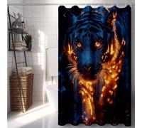 White Shower Curtains for Bathroom, Shower Curtain Tiger Bathroom Curtains with 12 Hooks, Waterproof Bath Curtain Machine Washable Fabric for Bath Tub, Home Accessories, Gifts 150x200cm -lsy2507GR