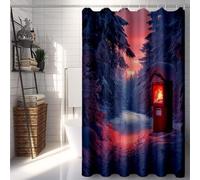 White Shower Curtains for Bathroom, Shower Curtain Winter Bathroom Curtains with 12 Hooks, Waterproof Bath Curtain Machine Washable Fabric for Bath Tub, Home Accessories, Gifts 72x96inch -lsy2507QW