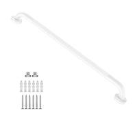 White Shower Grab Bar w/Anti-Slip Knurled Grip 36 Inch, Zepolu Stainless Steel Bathroom Handicap Grab Bars, Safety Bar Balanced Handrail, Handicap Injury Elderly Senior Assist Support Shower Handle
