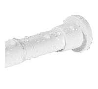 White Shower Poles Extendable No Drill 76-194cm, Diameter 25mm Spring Tension Shower Curtain for Clothing Store,Dressing Room,Bathroom