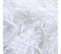 White Shredded Tissue Paper for Gift Boxes Stuffing 100 g Hampers Filling and Packaging Filler, Soft Shreds Raffia Paper Suitable Party Easter Christmas Father's Day