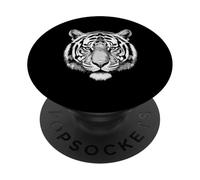 White Siberian Bengal Tiger Endangered Wildlife Cat PopSockets Adhesive PopGrip