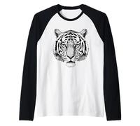 White Siberian Bengal Tiger Endangered Wildlife Cat Raglan Baseball Tee