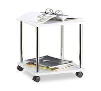 White side table Modern Plant Stand 2-tier Easy Assembly Wooden Coffee Table