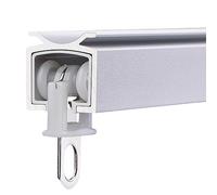 White Silent Curtain Rail - Ceiling Track For Curtains Frosted Texture - Heavy Duty Double Curtain Track Set - Curtain Rod Ceiling Wall Mounted - For Living Room, Hotel, Hospital, Classrooms(Color:Sin