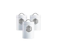 (White & Silver) Cooks Professional 3 Kitchen Storage Set