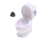White Silver Dollhouses Toilet Miniature Model Flushing Noise Feature Realistic Bathroom Furniture Decors Dollhouses Toilet With Working Features