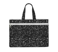 White Silver Gray Glitter Diamond Glitter,Canvas Document Bag Zipper File Tote Bag Handbag Briefcase for School Office