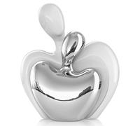 White Silver Mini Hugging Couple Statue Ceramic Lover Figurine Home Decor is a Romantic Gift for Her on Wedding Anniversary and Valentines, TV Stand Decoration Knick Knacks for Shelves (White Silver)