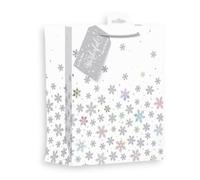 White & Silver Snowflake Christmas Gift Bag Medium
