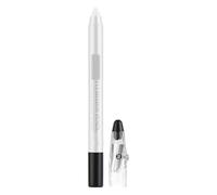 White Silver-Toned Eye Shadow Pencil with Creamy Tip - Long Lasting Makeup Effect, Smudge-Proof Shimmer Crayon & Eyeliner for Precise Application, Includes Dual-Sided Sharpener