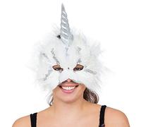 White & Silver Unicorn Elastic Eye Mask for Adults, 1 Pc. - Stunning Design, Perfect Accessory for Animals-Themed Parties, Carnival, Halloween, Cosplay, & More