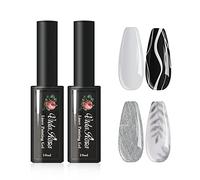 White & Silver, VidaRosa Professional Gel Nail Polish Special Liner Brush for Manicure Striping/Strokes/Painting Details, Nails Gel Liner Polish for UV LED Nail Art Drawing Salon Use