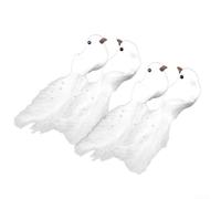 White Simulation Birds, Realistic Feather Ornaments, 4pcs Wedding Decor Set
