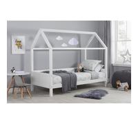 White Single Bed Frame Birlea Home 3FT 90cm Wood Canopy Kids Solid