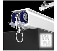 White Single Curtain Track System, 50-1500 cm Long with Steel Rollers, Ceiling or Wall Mounted Aluminum Rail with Silent Gliding for Room Dividers and Privacy Drapes(670cm)